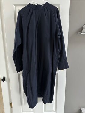 Muji Navy Double Woven Raglan Sleeve Dress - M/L - NWT